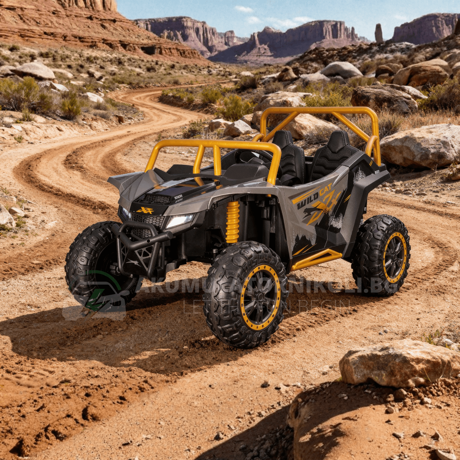 artic-cat-utv-akumulatornikoli.bg-grey.png Лицензирано Акумулаторно UTV Arctic Cat, Wild Cat 2026, 800W, 24V7Ah, R/C, 4X4, EVA гуми - Image 1