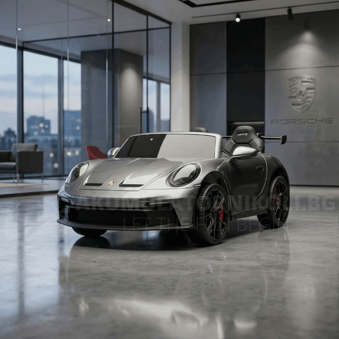 porshce-911-gt3-grey.png Лицензирана акумулаторна кола PORSCHE 911 2026, GT3,24V10Ah, 800W, Безчеткови мотори, EVA Гуми - Image 1