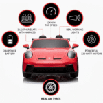 Лицензирана акумулаторна кола Porsche 911 2026, GT3, 24V14Ah, 320W, EVA Гуми, MP3 - Image 4